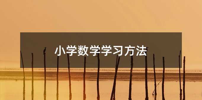 小学数学学习方法