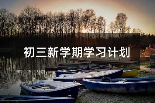 初三新学期学习计划