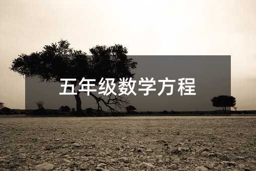 五年级数学方程
