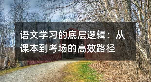 语文学习的底层逻辑:从课本到考场的高效路径