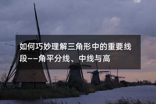 如何巧妙理解三角形中的重要线段——角平分线、中线与高