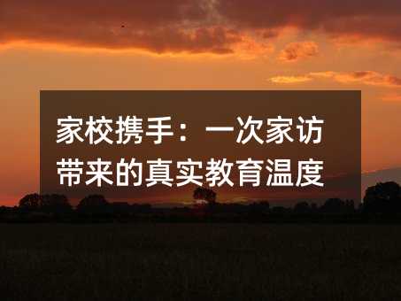家校携手:一次家访带来的真实教育温度