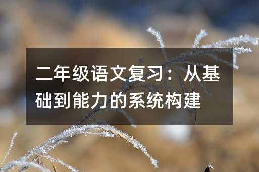 二年级语文复习:从基础到能力的系统构建