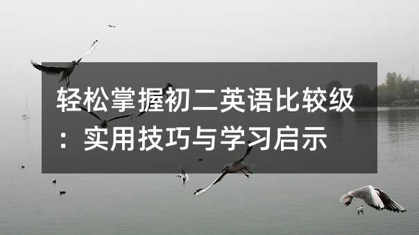 轻松掌握初二英语比较级:实用技巧与学习启示