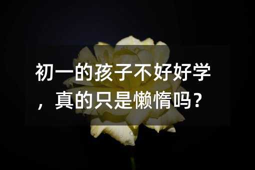 初一的孩子不好好学,真的只是懒惰吗?