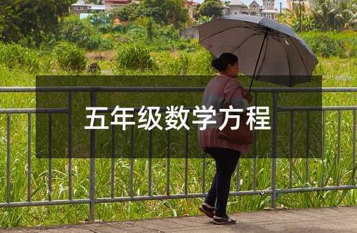 五年级数学方程
