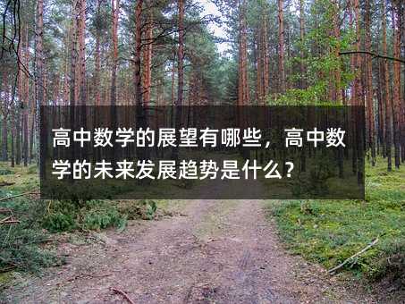 高中数学的展望有哪些,高中数学的未来发展趋势是什么?