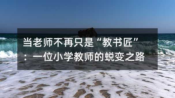 ʦֻǡ齳һλСѧʦɱ֮·