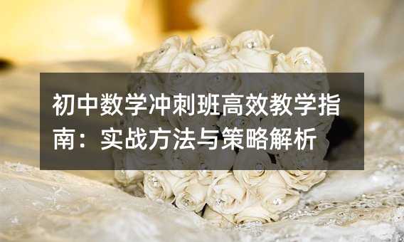 初中数学冲刺班高效教学指南:实战方法与策略解析
