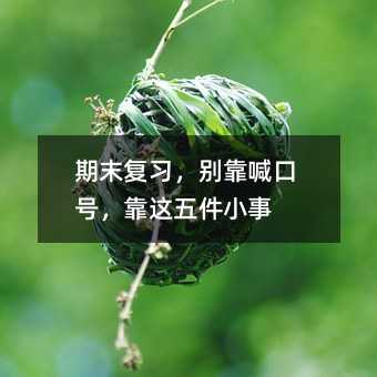 ÆÚÄ©¸´Ï°£¬±ð¿¿º°¿ÚºÅ£¬¿¿ÕâÎå¼þСÊÂ