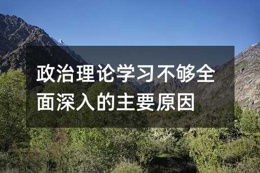 政治理论学习不够全面深入的主要原因