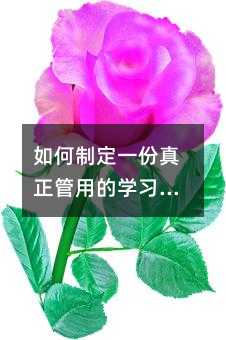 如何制定一份真正管用的学习计划