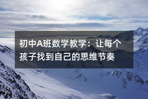 初中A班数学教学:让每个孩子找到自己的思维节奏