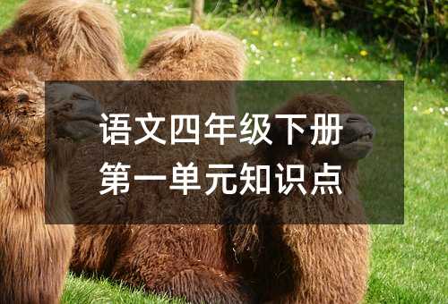 语文四年级下册第一单元知识点