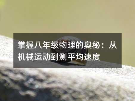 掌握八年级物理的奥秘:从机械运动到测平均速度