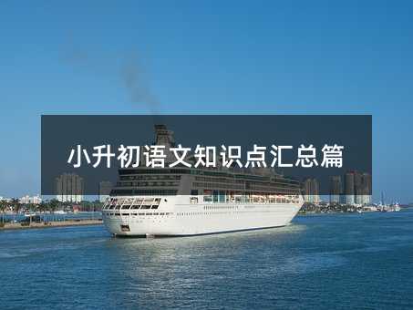 小升初语文知识点汇总篇