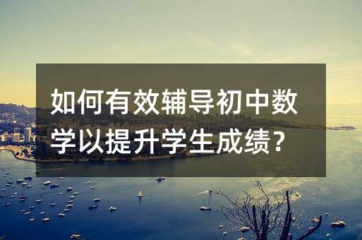 如何有效辅导初中数学以提升学生成绩?