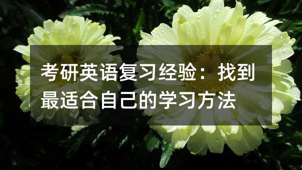 考研英语复习经验:找到最适合自己的学习方法