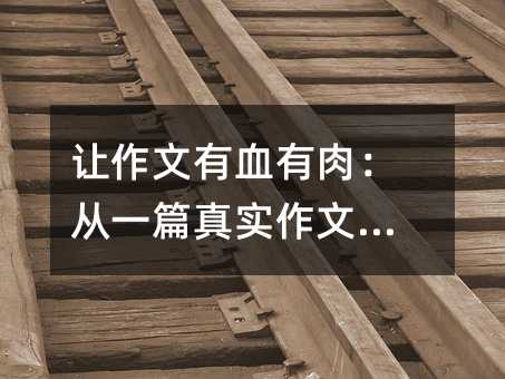 让作文有血有肉:从一篇真实作文说起