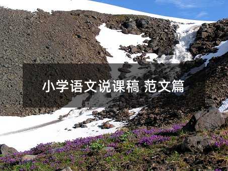 小学语文说课稿 范文篇