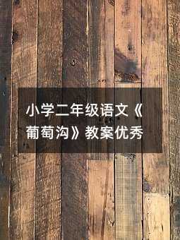 小学二年级语文《葡萄沟》教案优秀