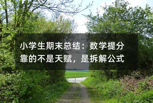 小学生期末总结:数学提分靠的不是天赋,是拆解公式