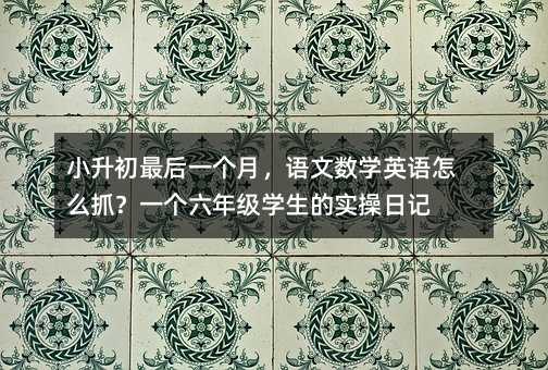 小升初最后一个月,语文数学英语怎么抓?一个六年级学生的实操日记