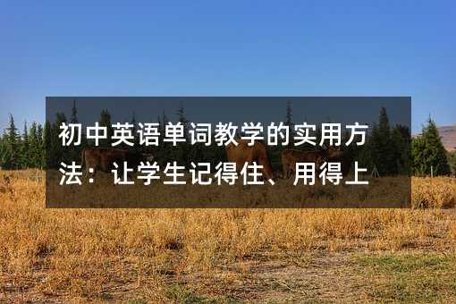 初中英语单词教学的实用方法:让学生记得住、用得上