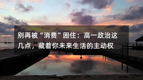 别再被“消费”困住:高一政治这几点,藏着你未来生活的主动权