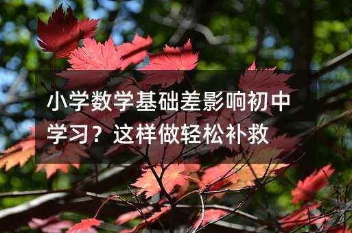 小学数学基础差影响初中学习?这样做轻松补救