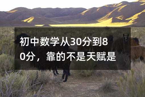初中数学从30分到80分,靠的不是天赋是方法
