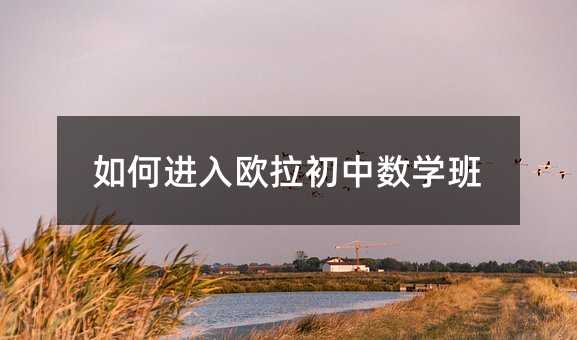 如何进入欧拉初中数学班