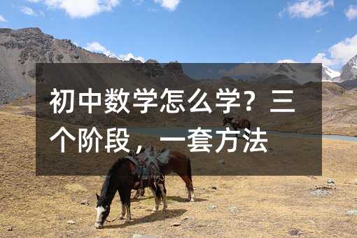 初中数学怎么学?三个阶段,一套方法