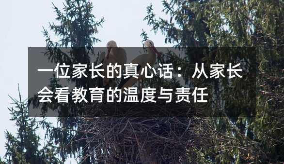 一位家长的真心话:从家长会看教育的温度与责任