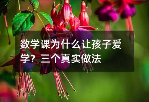 数学课为什么让孩子爱学?三个真实做法