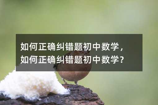如何正确纠错题初中数学,如何正确纠错题初中数学?