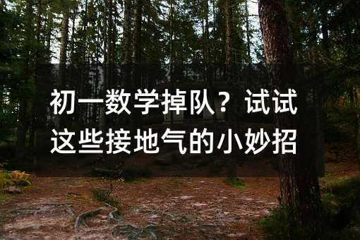 初一数学掉队?试试这些接地气的小妙招
