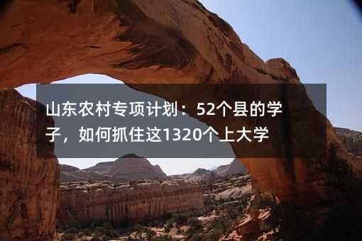 山东农村专项计划:52个县的学子,如何抓住这1320个上大学的机会