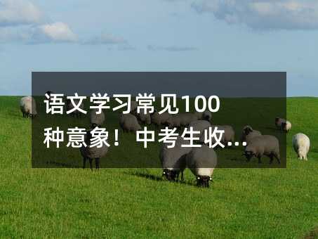 语文学习常见100种意象!中考生收好啦!