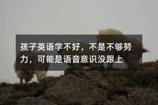 孩子英语学不好,不是不够努力,可能是语音意识没跟上
