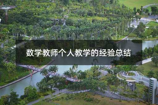 数学教师个人教学的经验总结