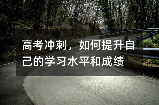 高考冲刺,如何提升自己的学习水平和成绩