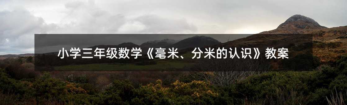 小学三年级数学《毫米、分米的认识》教案