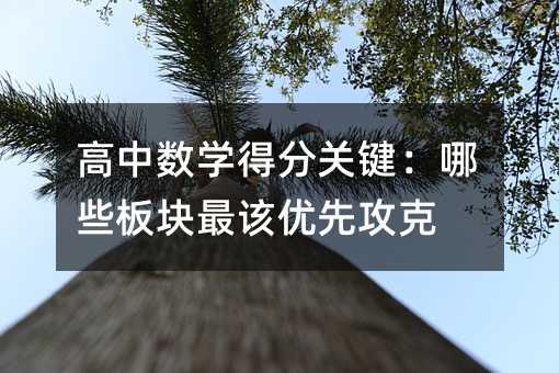 高中数学得分关键:哪些板块最该优先攻克