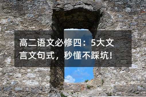 高二语文必修四:5大文言文句式,秒懂不踩坑!