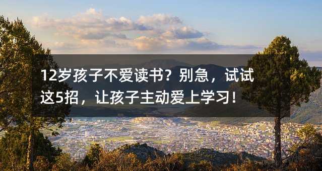 12岁孩子不爱读书?别急,试试这5招,让孩子主动爱上学习!