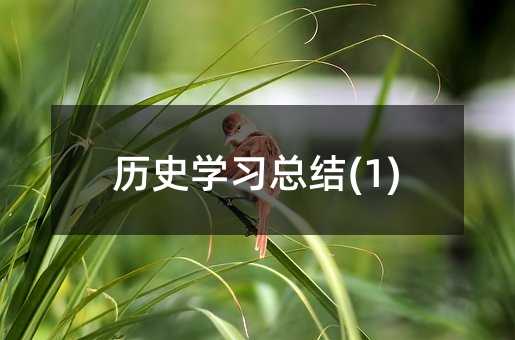 历史学习总结(1)
