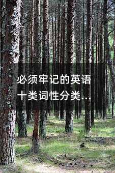 必须牢记的英语十类词性分类及用法!