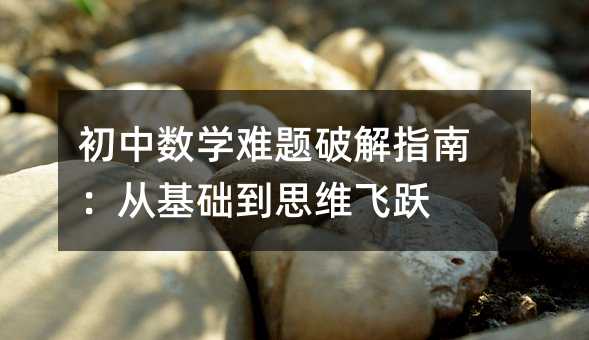 初中数学难题破解指南:从基础到思维飞跃