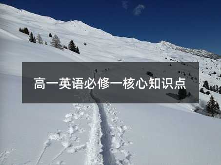 高一英语必修一核心知识点